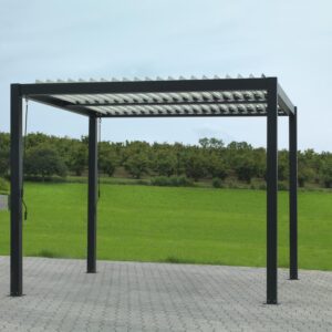 Gazebo pergola alluminio INDIANA manuale nero