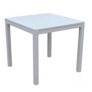 Tavolo alluminio Valenza bianco quadro cm70x70h75
