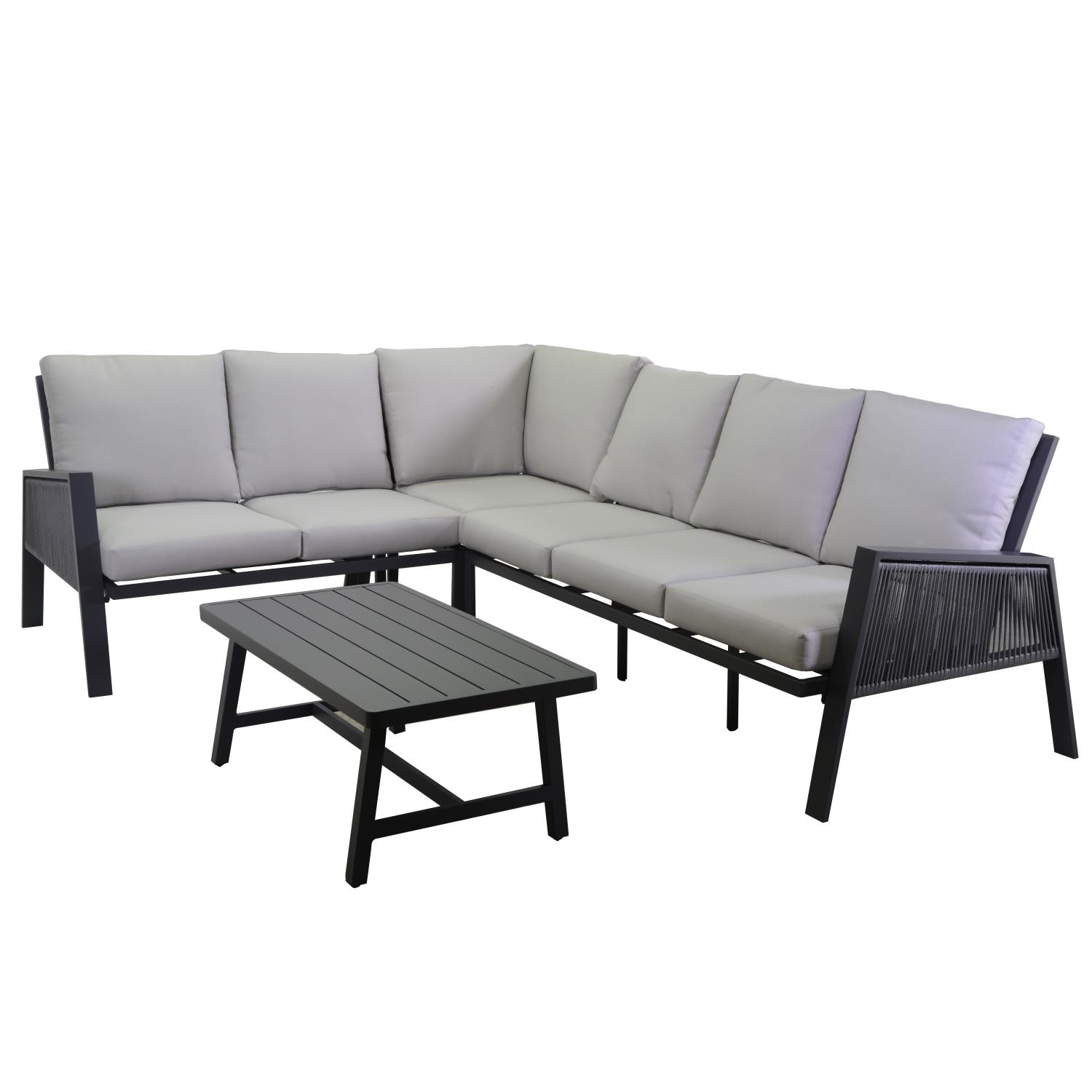 Salotto alluminio Capitol angolare smontato antracite