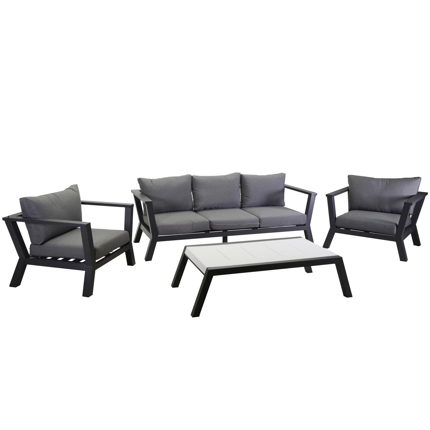 Salotto alluminio Farson 3 posti antracite