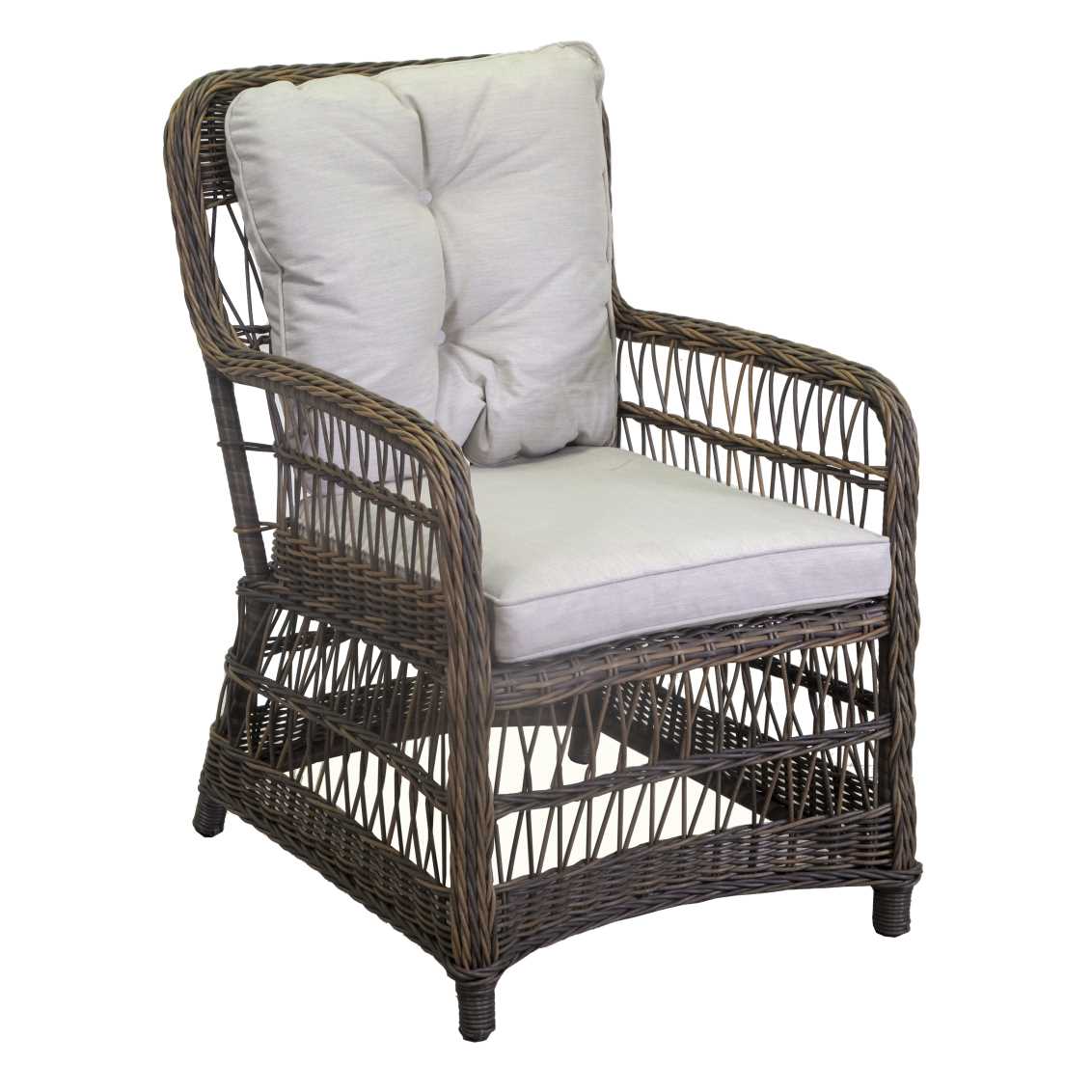 Poltrona alluminio polyrattan COLUMBIA con cuscini cm78x63h92