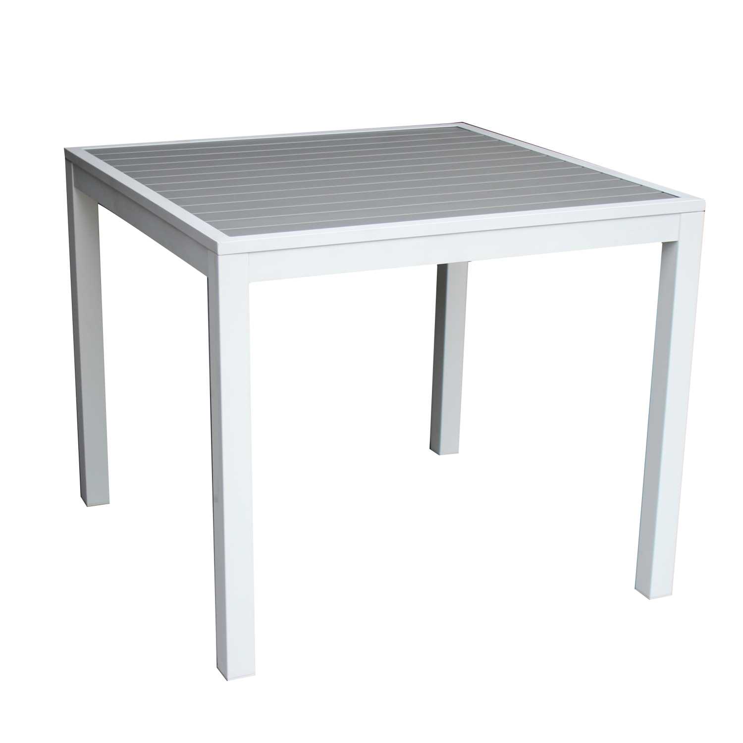 Tavolo alluminio Valenza bianco quadro cm 90x90h75