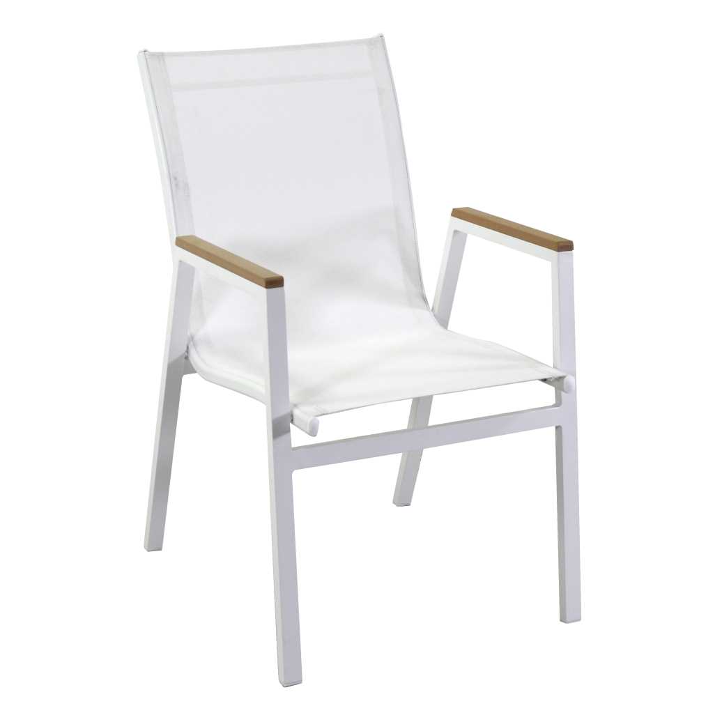 Poltrona alluminio Oregon Plus bianco cm53x65h43/62/87