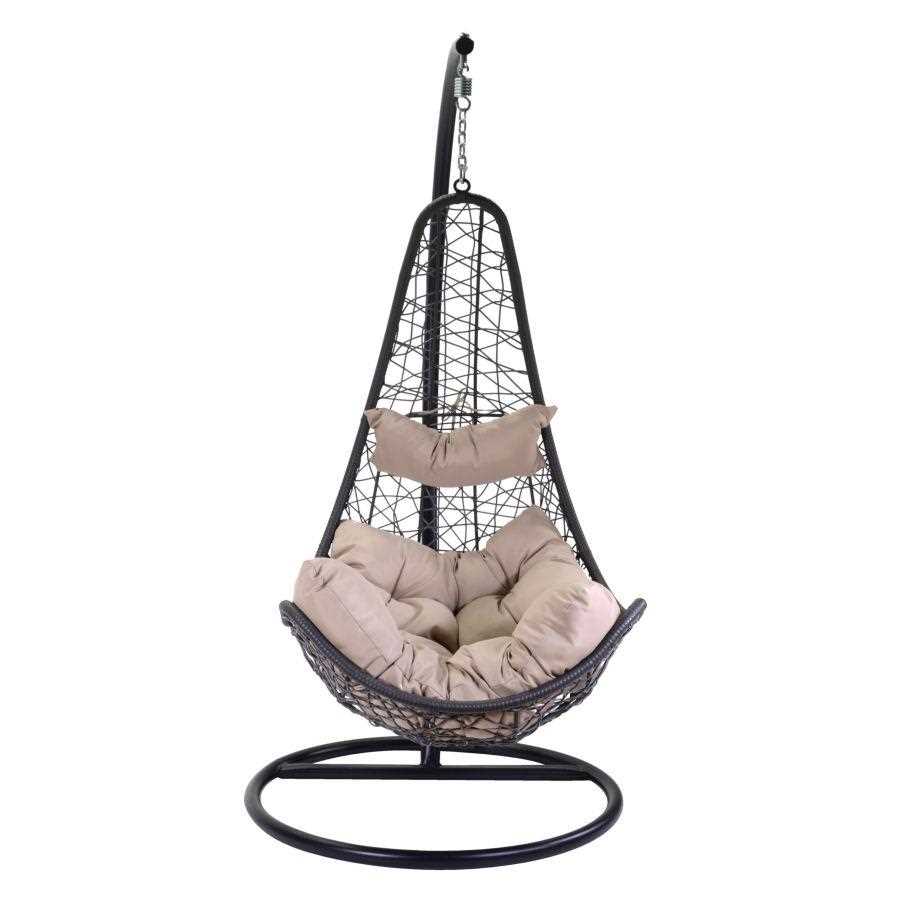 Dondolo pensile Cosmo antracite csupporto e cuscino cm82x65h124